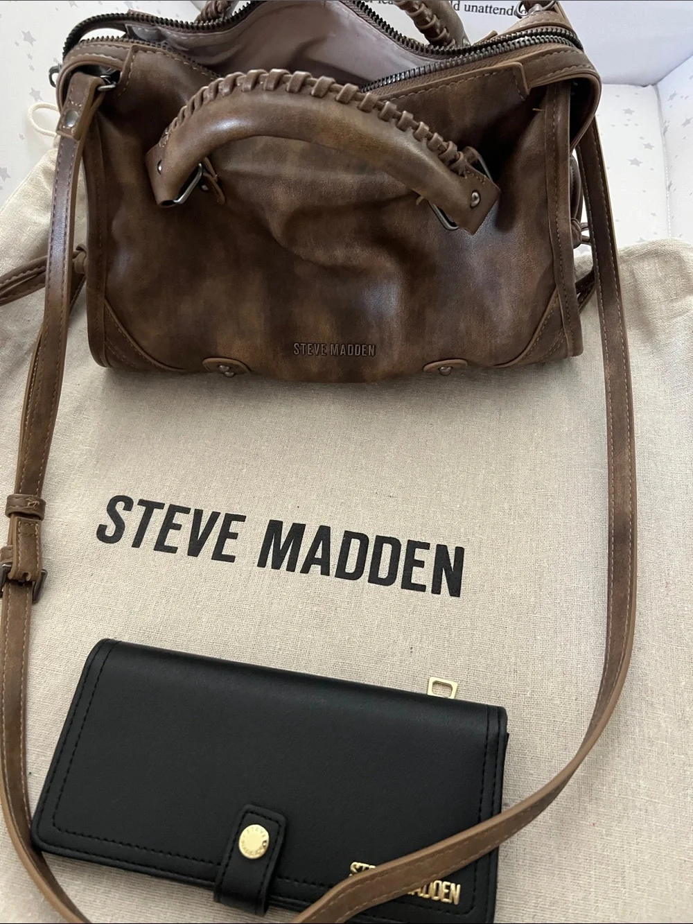 Steve Madden satchel and wallet set